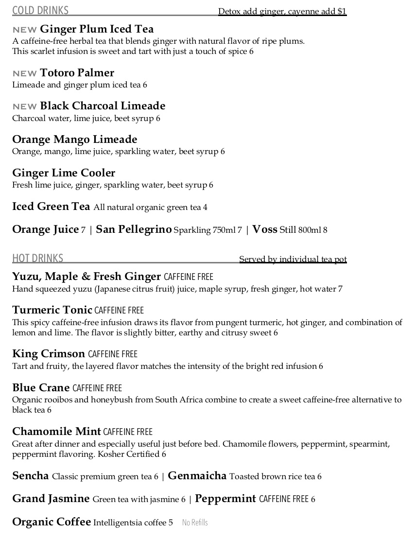 food menu