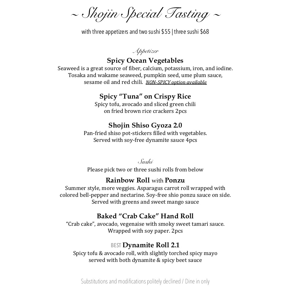 food menu