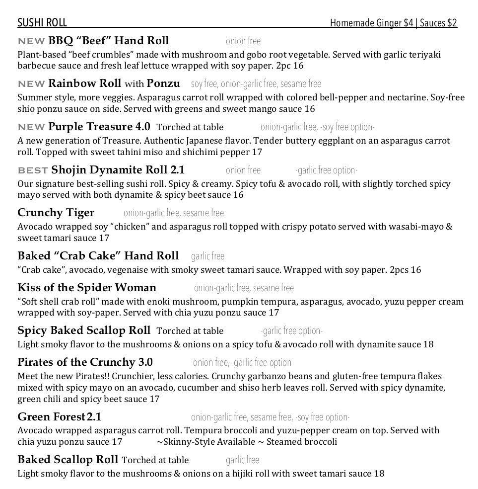 food menu